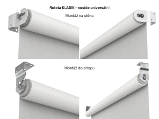 Roleta Klasik s universálními nosiči (montáž na stěnu a do stropu)